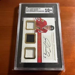 SGC 10 Gem JEREMY ROENICK 2013 NATIONAL TREASURES GAME USED TRIPLE JERSEY AUTO - Picture 1 of 2