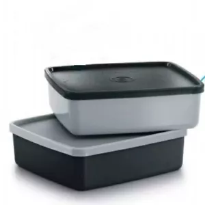 Tupperware Large Square-A-Way 2 PCS Set Of Lunch Box 620ml..FREE SHIPPING !! - Picture 1 of 3