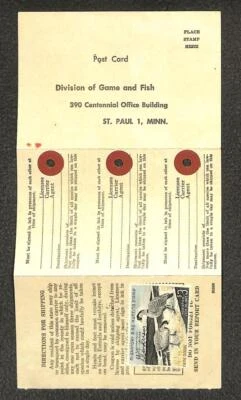 USA RW31 DUCK STAMP ANOKA MINNESOTA HUNTING LICENSE POSTCARD INDIAN COVER 1964 - Image 1 of 4