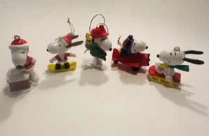Peanuts United Feature Syndicate Snoopy PVC Weihnachtsschmuck 5er Set - Bild 1 von 8
