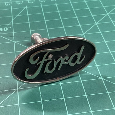 Ford Motors Drawer Cabinet Knob Pulls Polished Metal with Black Background - One Cover