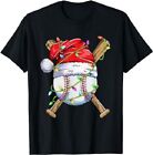 Santa Sports Design For Men Boys Christmas Baseball Player T-Shirt For Family