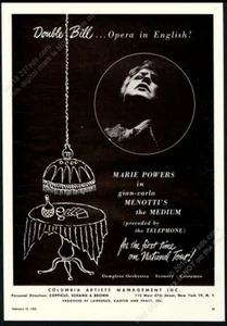 1955 Marie Powers Foto Oper Liederabend Tour Buchung Handelsdruck Anzeige - Bild 1 von 7