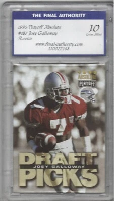 JOEY GALLOWAY 1995 Playoff Absolute #187 Rookie TFA 10 Gem Mint - Image 1 of 2