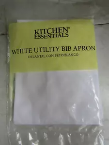 NIB Kitchen Essentials White Utility Bib Apron One Size 34 x 34 - Picture 1 of 4