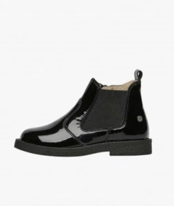 New in Box NATURINO ARTHUR Patent leather zip-up Chelsea boots in Black - Picture 1 of 7