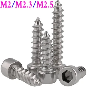 Tornillos para madera autorroscantes Allen hexagonales cabeza de tapa de enchufe de acero inoxidable M2 M2.3 M2.5 - Imagen 1 de 12