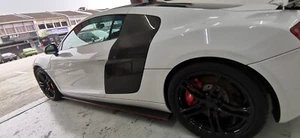FIT FOR AUDI R8 (V10) COUPE 08-15 CARBON FIBRE SIDE BLADES (LEFT AND RIGHT) - Picture 1 of 23