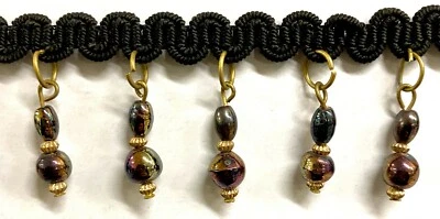 Borde de costura de flecos con cuentas de 1" - ¡10 yardas continuas! Foto 1 de 2