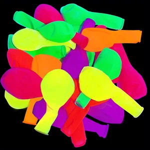 110 Pieces UV Neon Balloons,12 Inch Blacklight Glow in the Dark Balloons 5 Color - Picture 1 of 7