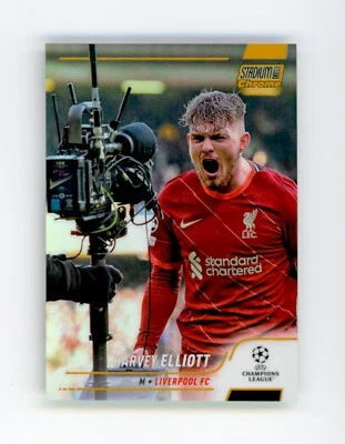 2021-22 Harvey Elliott Topps Stadium Club Chrome Gold Refractor Liverpool 2/50 - Image 1 of 3
