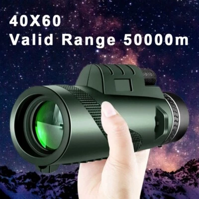 HD 40X60 Professional Telescope Monocular Powerful Binoculars Long Range+Tripod - Image 1 of 4