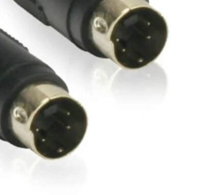 Masterplug 1m GOLD S-Video S Video Wire Lead Video Cable Laptop PC TV DVD VHS - Image 1 of 3