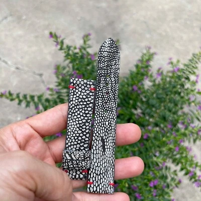 CORREA RELOJ PIEL CUERO PATAS AVESTRUZ GENUINO GRIS ACOLCHADO 20mm Foto 1 de 4