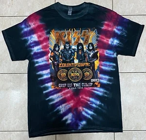 2023 KISS EOTR LAST SHOW TIE DYE SHIRT-MADISON SQUARE GARDEN-NYC-GUITAR PICK! 2X - Picture 1 of 3