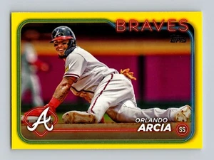 2024 Topps #88 Orlando Arcia Yellow Retail Atlanta Braves - Picture 1 of 2