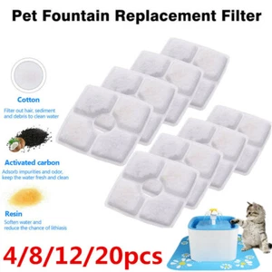 4/8/12/20x Automatic Pet Water Fountain Filters Dog Cat Water Dispenser Filter - Picture 1 of 11