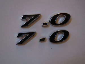 7.0 7.0L ENGINE ID FENDER HOOD SCOOP QUARTER TRUNK EMBLEMS BLACK FITS DODGE PLYM - Bild 1 von 1