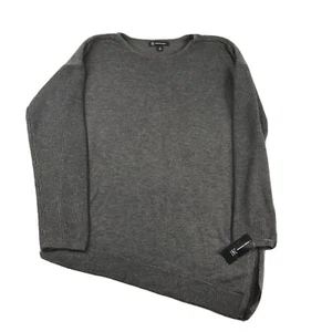 INC Sweater Womens Medium Gray Woolen Asymmetrical Hem Lightweight Pullover NWT - Picture 1 of 11