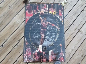 Poster Michael Jordan vintage 1997 8° meraviglia del mondo NBA Bulls decorazione basket - Foto 1 di 5