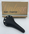 Selle San Marco Vintage Regal Racing Saddle Black Leather Titanium Rails Repro