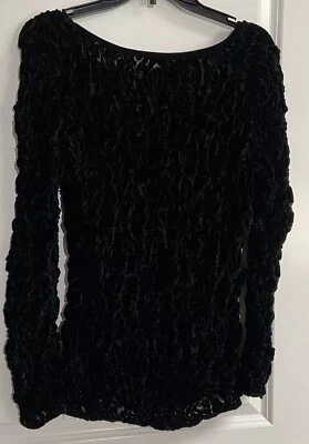 NWOT Lynn Ritchie Silver Size M Black Sheer Popcorn Top Over Tank 2 Piece Set - Image 1 of 4