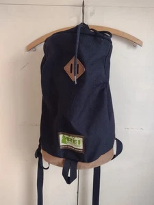 Mochila de día REI Retro Flashback retro para senderismo cuero parte inferior lona - Imagen 1 de 10