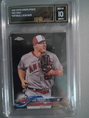 2018 TOPPS#HMT69 MIKE TROUT ALL STAR GAME CRHOME UPDATE GMA 10 - Image 1 of 2
