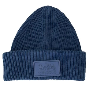 Neu mit Etikett Coach Damen-Beanie-Mütze Patch Logo Rippstrick Bündchen marineblau Einheitsgröße - Bild 1 von 6