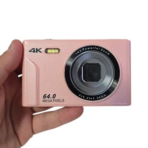 Maenlans Digital Camera Photo Video 16X Zoom 4K 64MP Compact Pink Camera - Picture 1 of 10