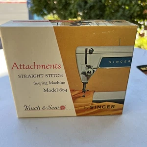 VTG Singer Touch & See Attachments Straight Stick Model 604 Sewing Machine - Picture 1 of 11