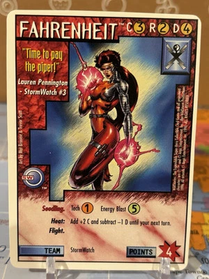 Wildstorms CCG Fahrenheit Card White Border Unlimited Stormwatch Image DC Comics - Image 1 of 2