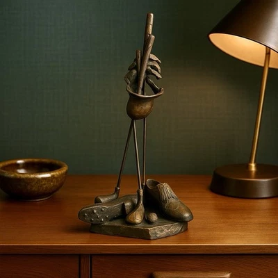 Vintage Mark Hopkins Bronze Golf Sculpture • Limited Edition 1135/2500 • Golfer - Image 1 of 4