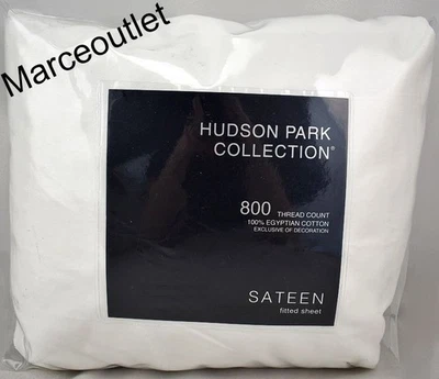 Sábana Ajustable Hudson Park 800 Hilos Algodón Egipcio KING Extra Profundo Blanca Foto 1 de 4