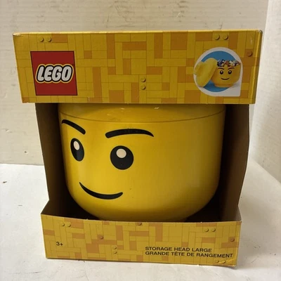 NEW STORGE LEGO HEAD MINI BOY YELLOW STORAGE CONTAINER AGE 3+ - Image 1 of 2