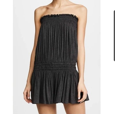 Mameluco Campesino Norma Kamali Sin Tirantes L Gris Nuevo con Etiquetas Mono Elastizado Costero Boho Foto 1 de 4