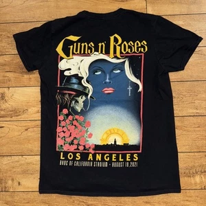 2021 Guns N Roses Concert T-Shirt Black Med 19x26 Made In USA - Picture 1 of 5