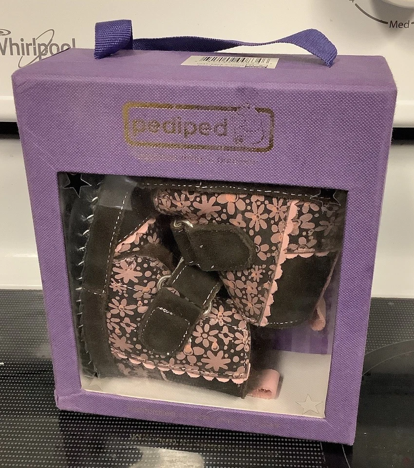 Новый Pediped оригиналы - розовый и коричневый, кожи и искусственного меха ботинки 0-6 месяцев - Изображение 1 из 4