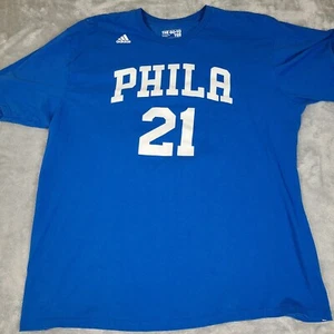 Joel Embiid Adidas Philadelphia 76ers Sixers #21 Jersey Style Shirt Sixers 2XL - Picture 1 of 8