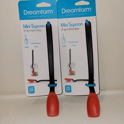 Dreamfarm~S/2 RED Supoon Silicona 8.1" Tamaño Cucharadita Medida y Cucharas Raspadoras Foto 1 de 4
