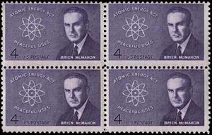 US Scott # 1200, Senator Brien McMahon, Block of (4) 1962 4¢ Stamps, MNH - Picture 1 of 1