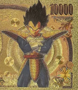 (1) GOLD Banknote Anime Dragon Ball Z ๐ Prince Vegeta ๐ Collectible Souvenir - Picture 1 of 3
