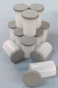 35mm Kodak FILM CANS/CANISTERS/CONTAINERS -  qty 10. Opaque White with Grey Lids