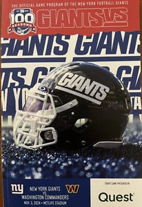 2024 NUEVA YORK N.Y. FOOTBALL GIANTS GAMEDAY NFL SUPER BOWL VS. COMANDANTES 94 PGS. - Imagen 1 de 1