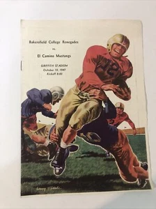 1947 Oct 10 Bakersfield College Renegades vs El Camino Mustangs Football Program - Picture 1 of 3