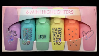 Mini-Textmarker Pastell Kleine Marker Pastellfarben Highlighters 6 Stück OVP - Bild 1 von 3