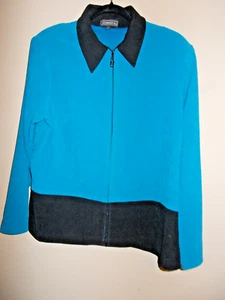 New Elementz Womens Size L Color Blocked Blue Jacket Long Sleeves Zipper - Picture 1 of 5