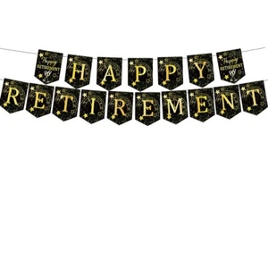 Happy Retirement Banner Goodbye Party Bunting Farewell Decoration Flag - Picture 1 of 2