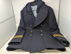 Gucci Navy Wool Military Style Peacoat Jacket Dragon Embroidery Back Sz 54 (UR) - Picture 1 of 23