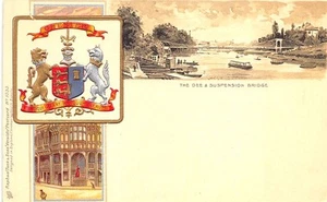 Raphael Tuck Heraldic The Dee Suspension Bridge Chester #1033 Postcard - Picture 1 of 2